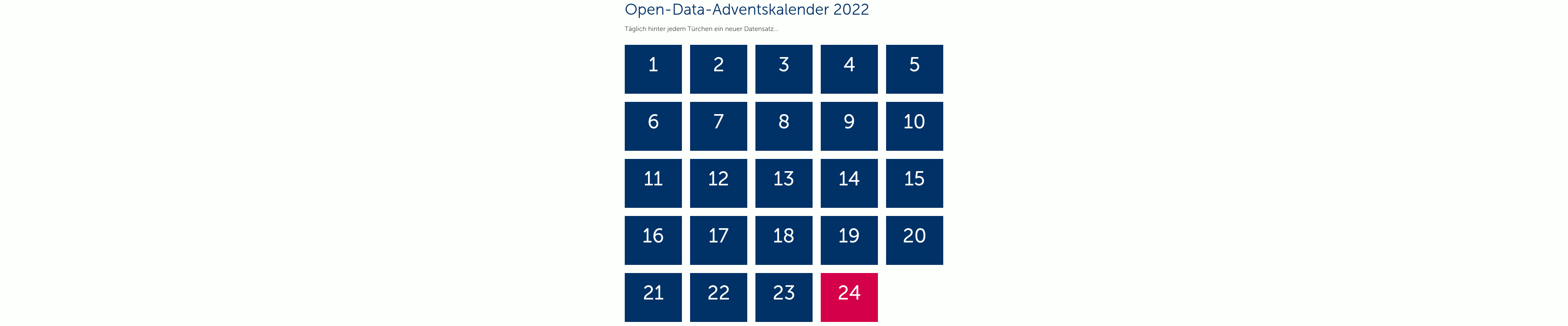Rückblick auf den Open-Data-Adventskalender 2022